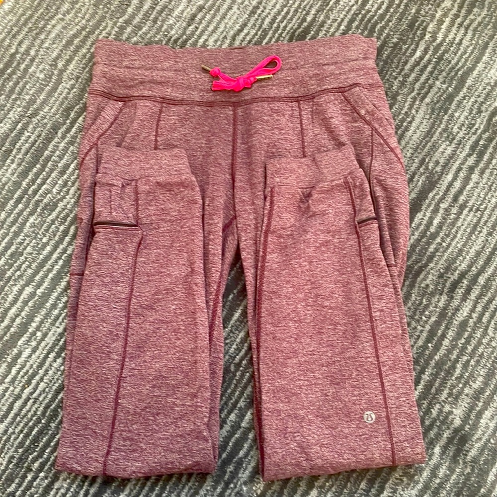 Size 6 burgundy lululemon joggers